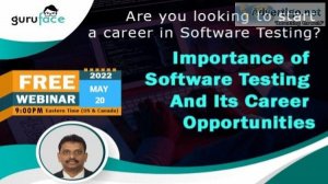 Free Webinar Software testing and career opportunities for you