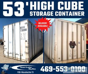 53  HIGH CUBE STORAGE CONTAINER ON-GROUND WAXAHACHIE TX FOR SALE