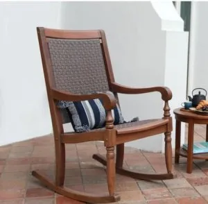 Best Wood Brown Wicker Porch Rocking Chair &ndash Cambridge Casu