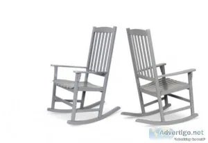 Buy Wood Slate Gray Porch Rocking Chair  Patio Furniture