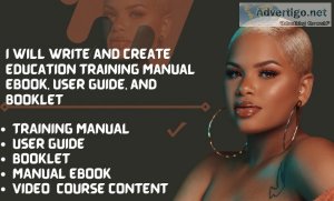 I will write and create education training manual ebook user gui