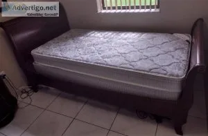 Twin Sleigh Bed with Mattress and Boxspring