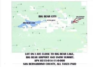 LOT LOCATED ON AVE. I CLOSE TO BIG BEAR LAKE SAN BERNARDINO COUN