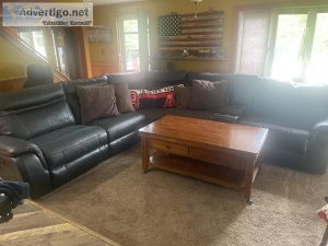 Leather sectional