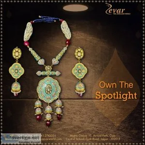 Shop designer gold & kundan meena jewellery - zevar world