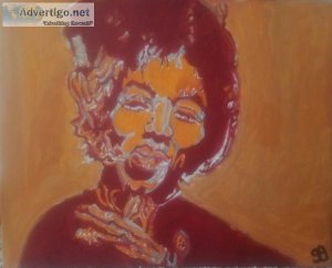 Jimi Hendrix In The Fall &ndash 16&Prime x 20&Prime Canvas Paint