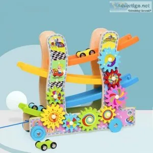 Woodmam Baby Pulling Car Colorful Train set Track Toys
