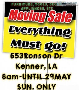 MOVING SALE KENNER EVERYTHING MUST GO SUNDAY ONLY 8-Until 29MAY2