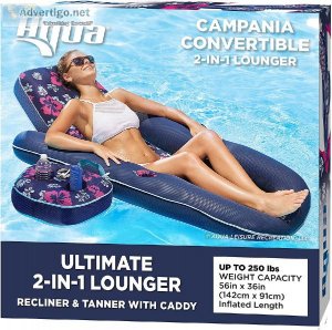 Aqua Campania Ultimate 2-in-1 Pool Float Lounge &ndash Extra Lar