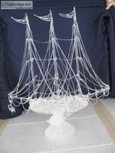 BLOWN-GLASS SAILING SHIP