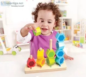Counting Stacker Toddler Wooden Stacking Block Set