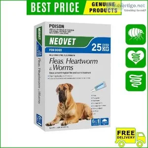 Neovet for Dogs Over 25 Kg BLUE Flea Heartworm Worm Treatment