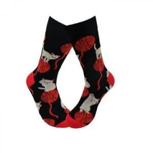 Buy Cute Animal Socks With Playful Cat Print - Sock O Mania