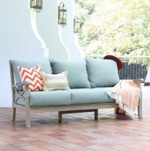 Buy Teak Wood Patio Sofa With Cushion - Cambridge Casual