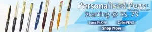Branding on pens, customised print on pens