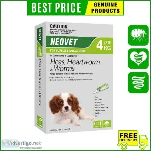Neovet for Dogs Up to 4 Kg GREEN Flea Heartworm Worm Treatment