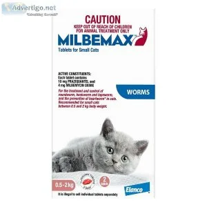 Buy Milbemax Allwormer Tablets For Small Cats 0.5 To 2 Kg