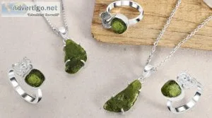 The beautiful gorgeous silver moldavite ring