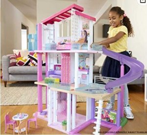 Barbie Dreamhouse  Dollhouse with Elevator Pool Slide and 50 Acc