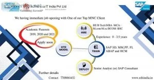 Associate Business Analyst requirement with our Top MNC client