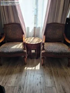 Cigar chairs and coffee table