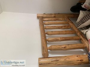 CUSTOM WOODLOG AMISH MADE BED FRAME