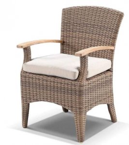 Shop Outdoor Dining Chair In Half Round Wicker For Sale