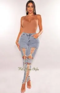 Buy Denim Wash High Waist Jeans For Women &ndash Hot Miami Style