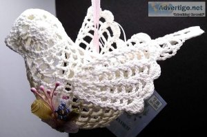 Five Crocheted Bird Ornaments