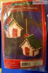 Holiday Time Winter Cottage ornament kit