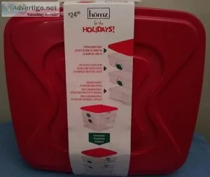 Homz for the Holidays stacking tray holiday organizer set