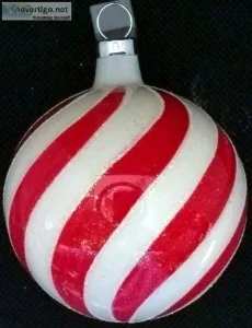 Candy Cane Glass Christmas Balls (Eight boxes of four)