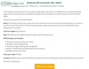 Moderate Facebook Comments 30 - 40hr