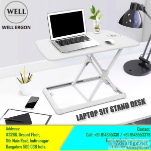 Ergonomic laptop sit-stand desk