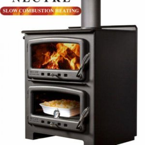 Wood stove with oven