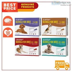 Neovela Heartworm and Flea treatment 4 Pipettes for Dogs