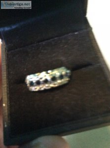 Beautiful Sterling Silver Blue Sapphire Ring Size 8