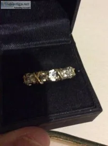 Beautiful Yellow Gold Filled CZ Eternity Band Ring Size 9