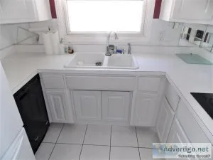 Refaced White Kitchen  With Appliances