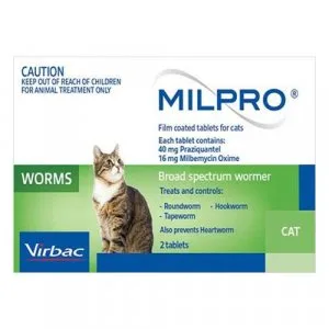 Buy Milpro Allwormer For Cats (0.5 - 2 Kg)  DiscountPetCare