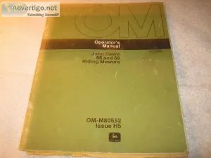 Operator&rsquos Manual John Deere 66 and 68 Riding Mowers OM-M80