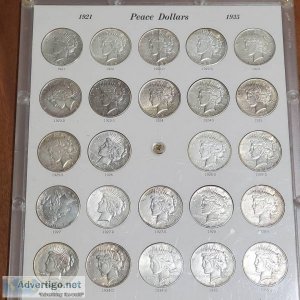 Set of Peace dollar coins for sale