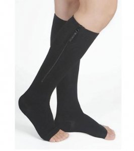 Post Op Anti Embolism Black Compression Socks - Pretty Girl Curv