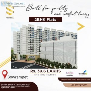 2 bhk apartments for sale in bowrampet | sanarelli