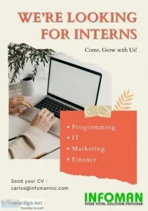 Internship OJT for Programming IT  Marketing and Finance Student