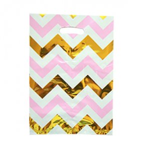 Buy Treat Bags  Gold Foil and Pink Chevron - Kidz Party Store