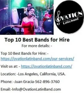 Ovation Latin Top 10 Best Bands for Hire In Los Angeles.
