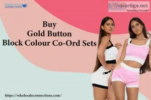 Buy Gold Button Block Colour Co-Ord Sets