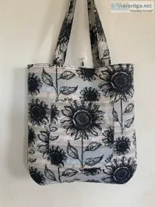 Sunflowers On Wood Round-Body Canvas Tote