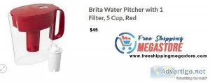 Brita Water Pitcher with 1 Filter 5 Cup Red